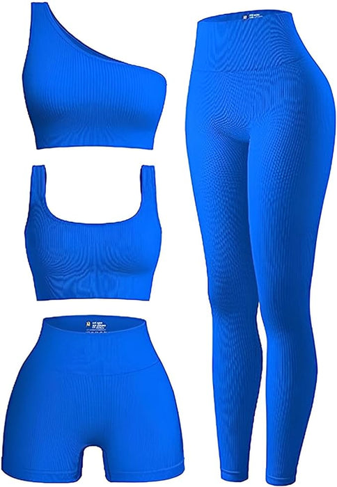 Women's Workout Set | 4 Piece Set | Blue