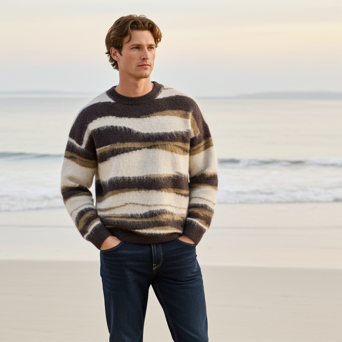 Men's Wave Oversized Knit Sweater
