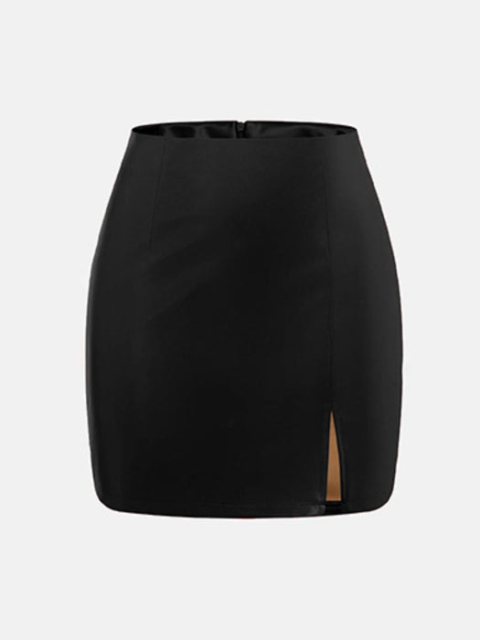 Slit Mini Skirt