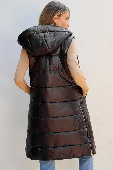 Hooded Sleeveless Puffer Vest