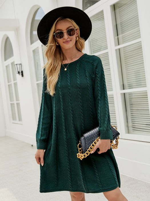 Midi Sweater Dress | Cable-Knit Sweater Dress