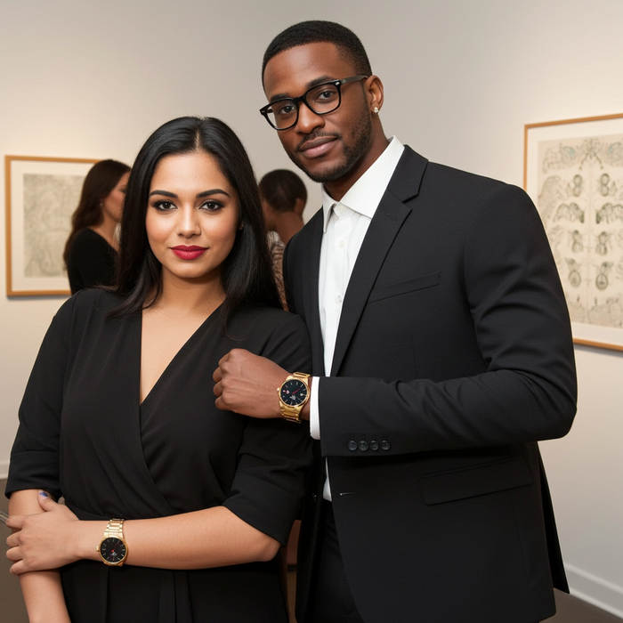 Keyo & Co. | Men's Gold Prestige Watch | Black Dial| Quartz Movement | Water Resistant