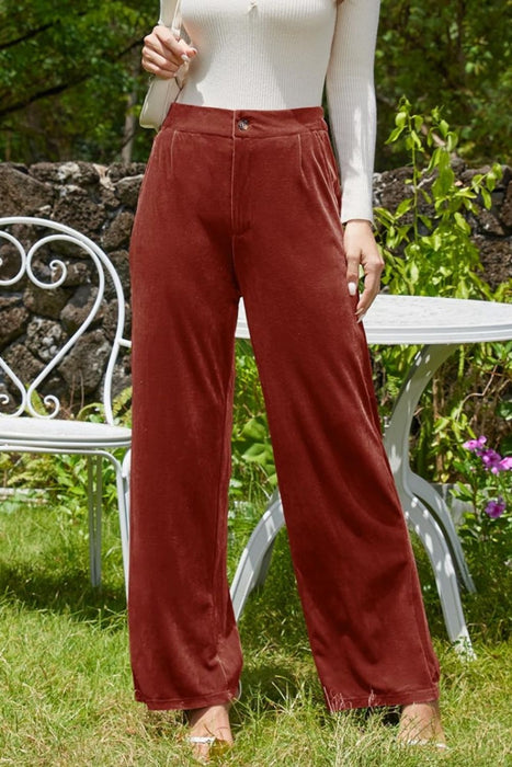 Velvet Wide Leg Pants