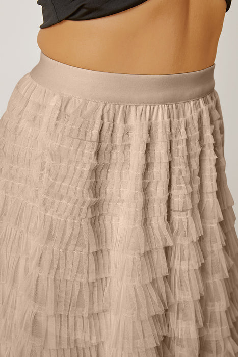 High Waist Tiered Skirt