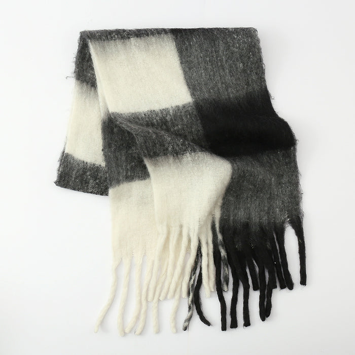 Fringe Plaid Scarf