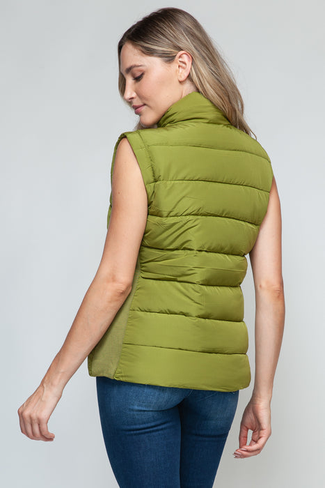 Green Turtleneck Vest with Pockets