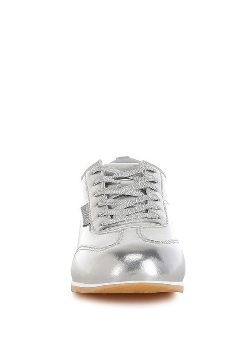 Metallic Faux Leather Sneakers | Women