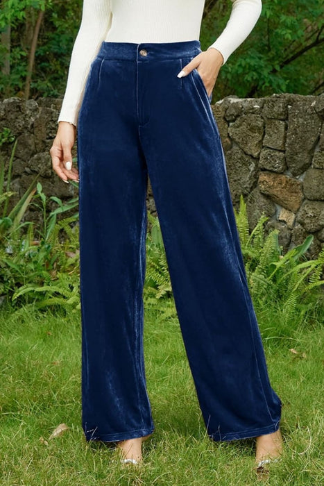 Velvet Wide Leg Pants