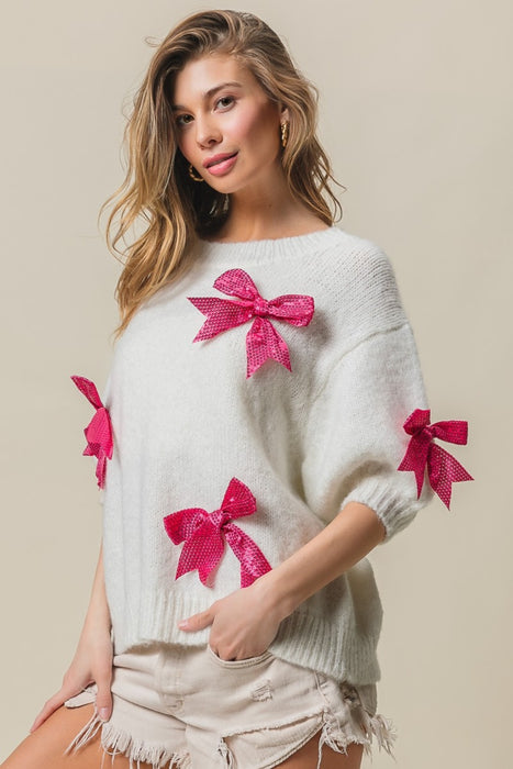 Sequin Bow Sweater