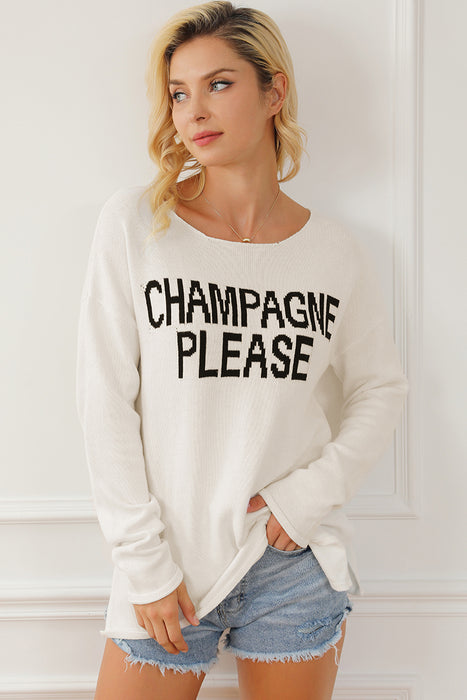 CHAMPAGNE PLEASE Sweater