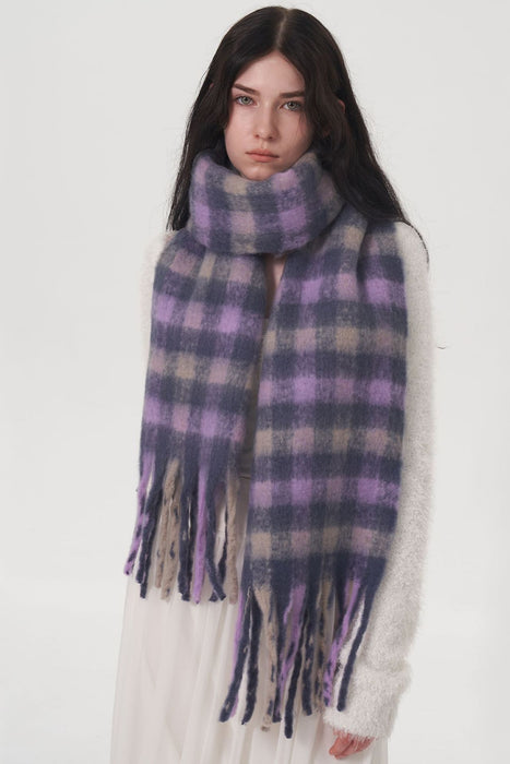 Fringe Plaid Scarf