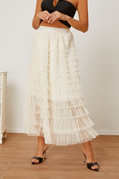 High Waist Tiered Skirt