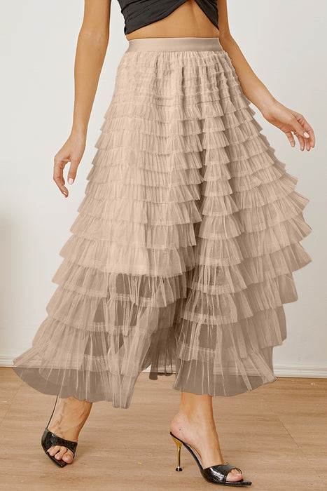 High Waist Tiered Skirt