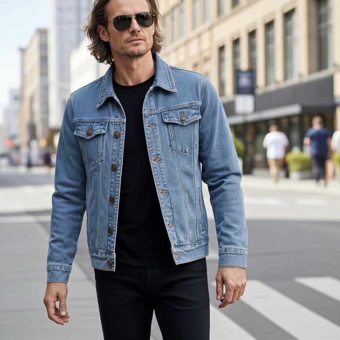 Men's Long Sleeve Denim Trucker Jacket