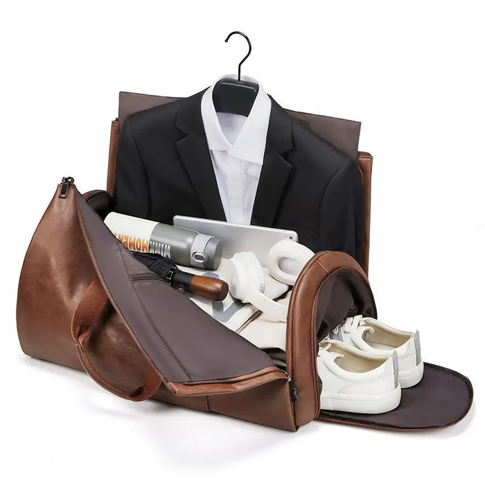best travel garment duffel bag Brown Duffel Bag | Garment Travel Duffel | Garment Bag | Duffel Bag |Shoe Compartment | Leather