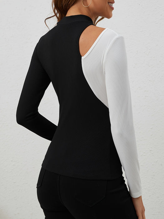 Cutout Mock Neck Top