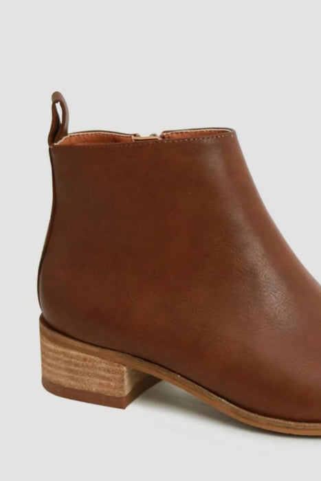 Women's Brown Leather Booties