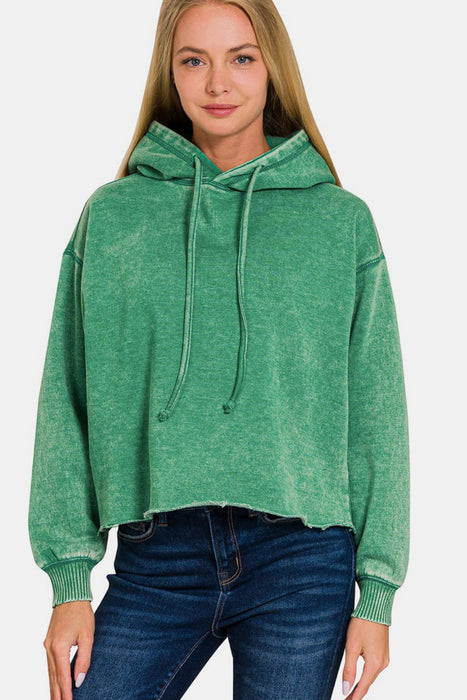 Green Acid Wash Hoodie