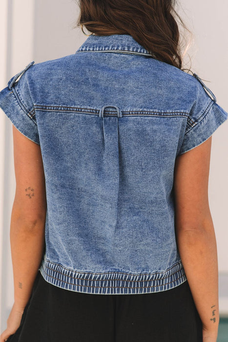 Cap Sleeve Denim Jacket