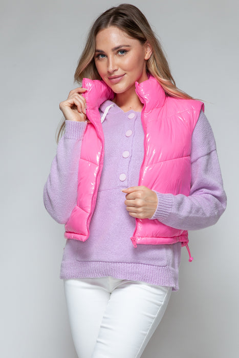 Pink Shiny Quilted Vest