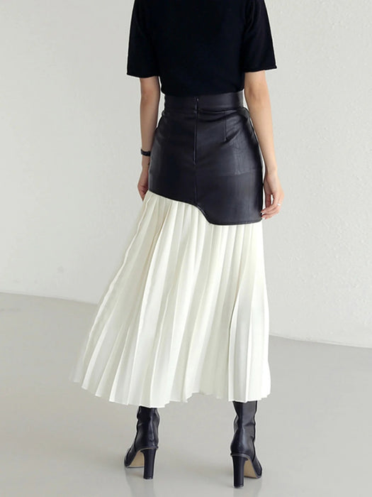 Pleated High Rise Skirt