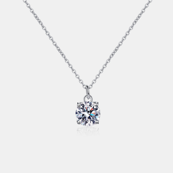 Women's 1 Carat Moissanite 925 Sterling Silver Necklace