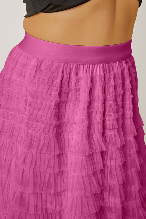 High Waist Tiered Skirt