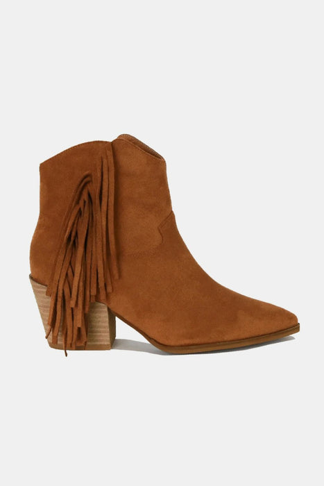 Suede Fringe Ankle Boots