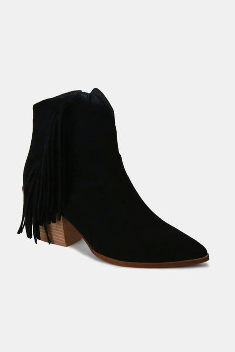 Suede Fringe Ankle Boots