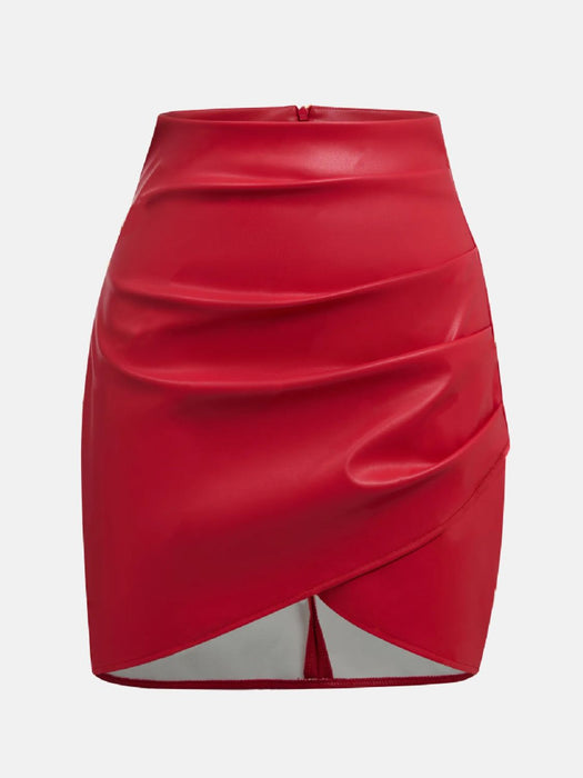 Ruched Asymmetrical Skirt