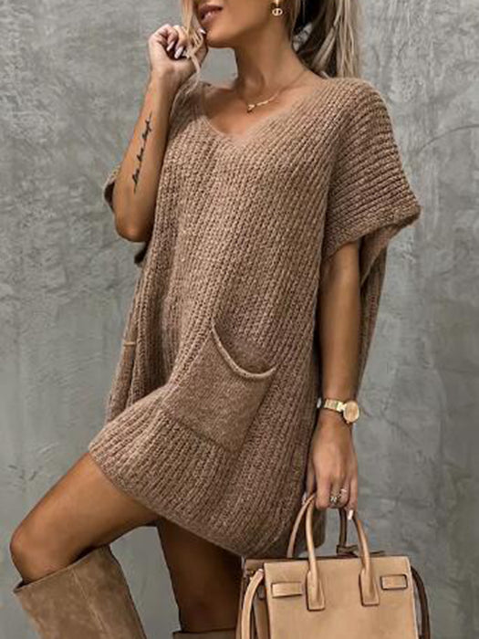 Short Sleeve Sweater Dress