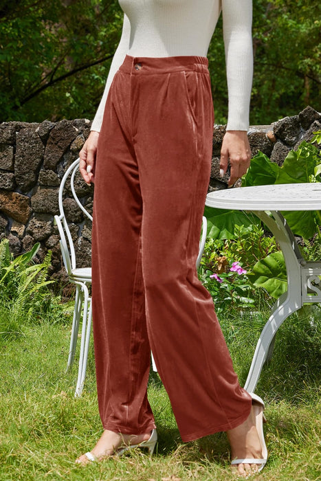 Velvet Wide Leg Pants