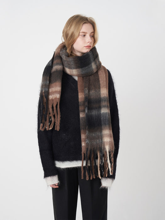 Fringe Plaid Scarf