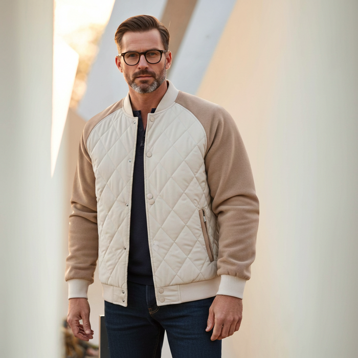 Men's Quilted Bomber Jacket